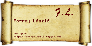 Forray László névjegykártya