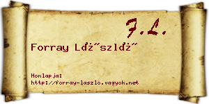 Forray László névjegykártya