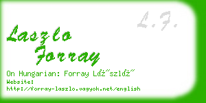 laszlo forray business card